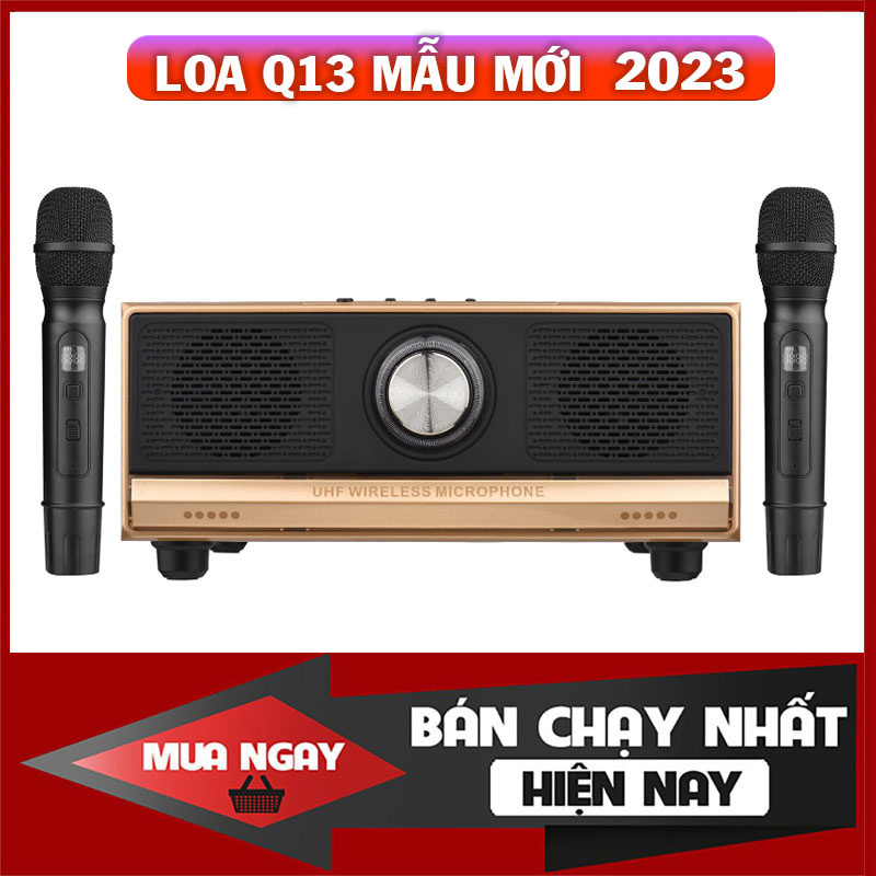 Loa Công Suất Lớn - Loa Hát Karaoke Bluetooth Cầm Tay - Loa Bluetooth Q13 Cao Cấp - Loa Nghe Nhạc + Tặng Kèm Mic Hát Cực Hay Phiên Bản Mới - Bảo Hành Chính Hãng 12 Tháng Lỗi Đổi Mới