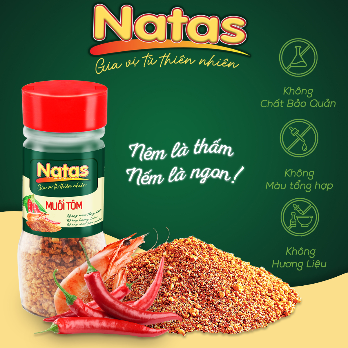 MUỐI TÔM NATAS gia vị đa năng (hũ 70g)
