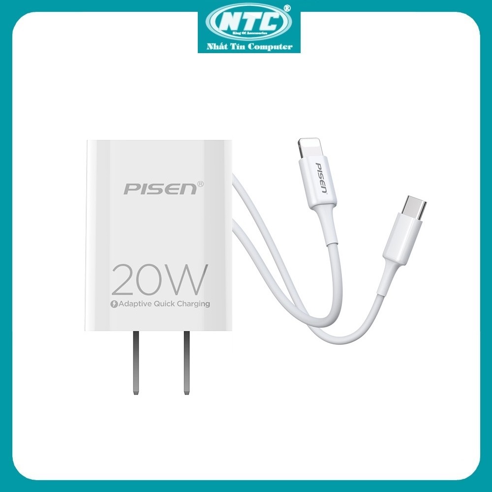 Cốc sạc ip, cốc sạc nhanh typec to lightning pisen quick ts-c135 20w hỗ trợ pd3.0 / fcp / qc4.0