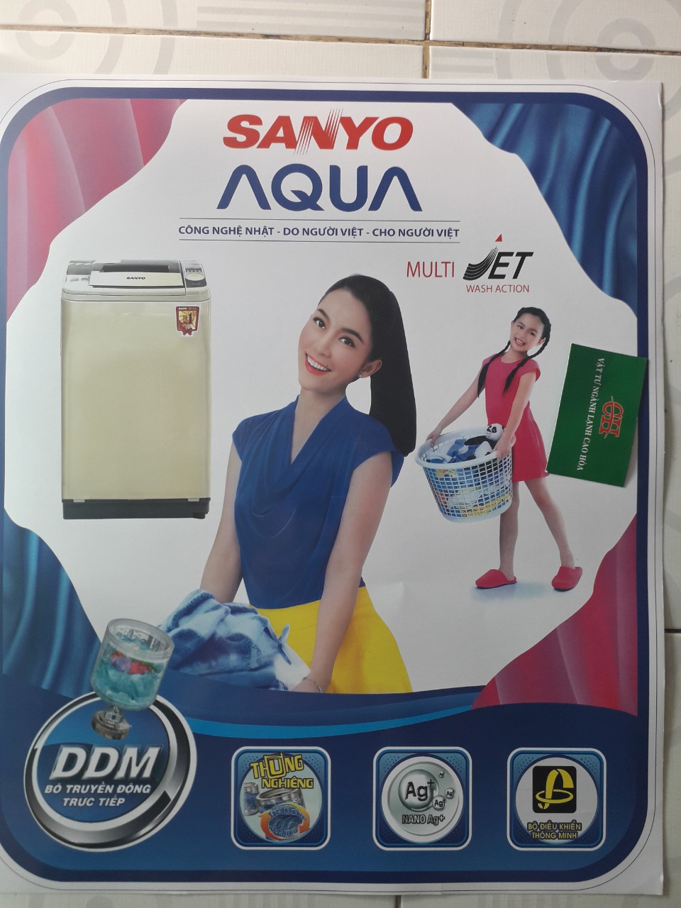 Tem dán máy giặt SANYO- AQUA nhiều mẫu