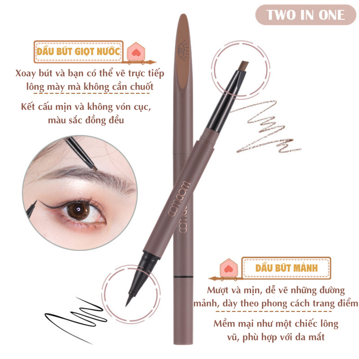 Chì Kẻ Mày 2 Đầu WODWOD Double Headed W941 - Kẻ Mày + Kẻ Mắt