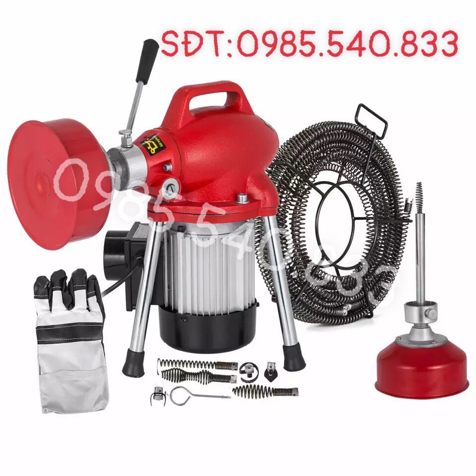 MÁY THÔNG TẮC CỐNG GQ80-550w (1 cuộn dây phi16 +4m phi8 + 6đầu thông + 1 đôi găng tay )
