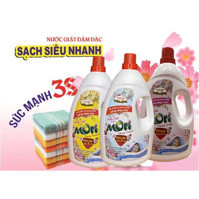 NƯỚC  GIẶT 3  MÙI  HƯƠNG  MORI 2 Lít