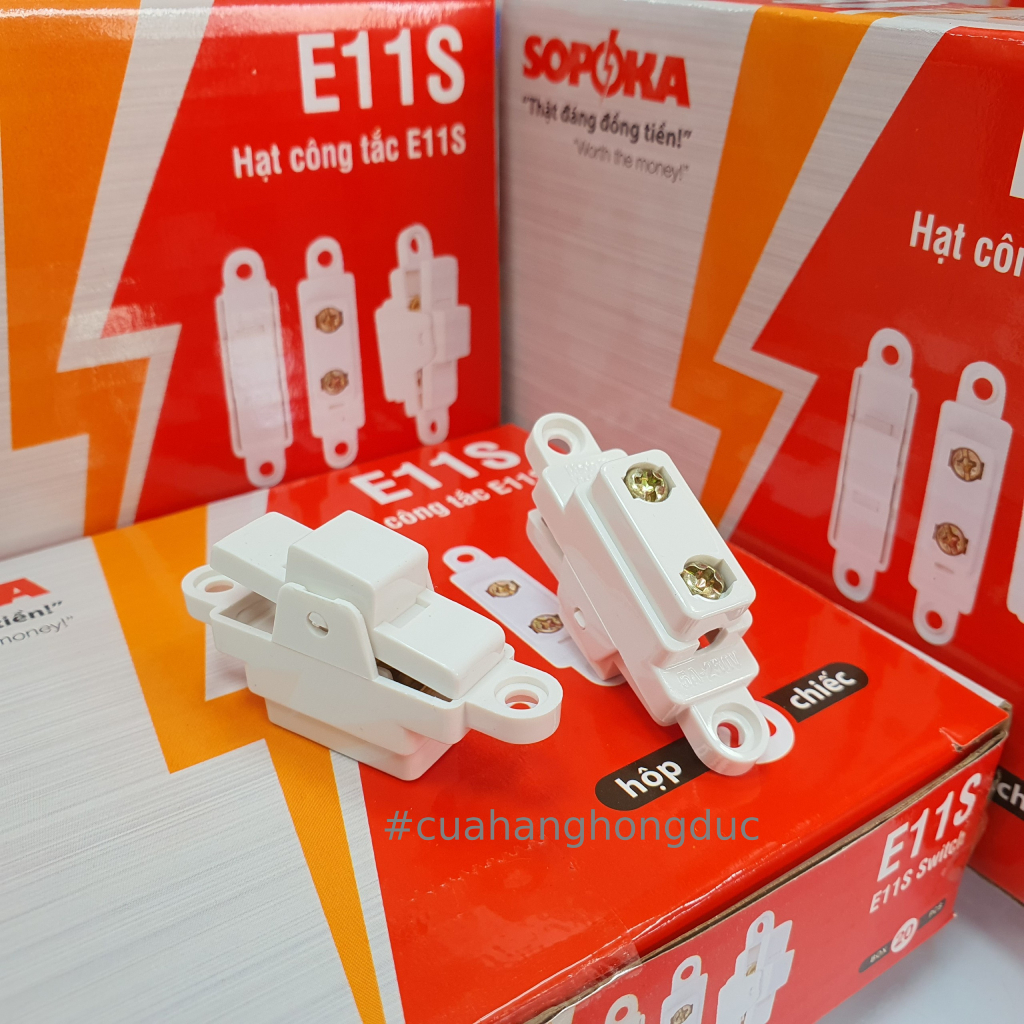 Công tắc điện đơn E1S, công tắc điện đôi E2S cao cấp dòng E SOPOKA