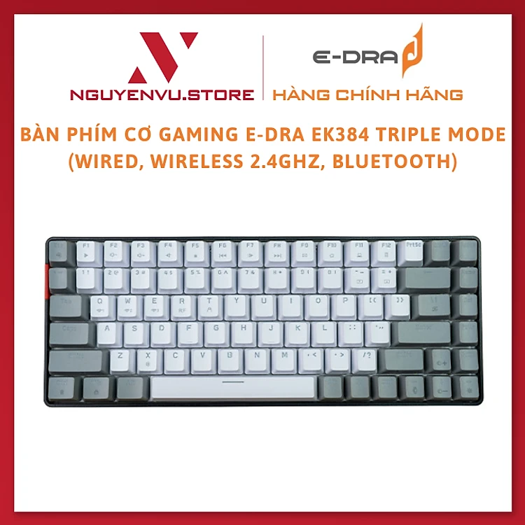 Mechanical keyboard e-dra EK384/e-dra EK384 triple mode (wired, wireless 2.4GHz, Bluetooth) -authentic