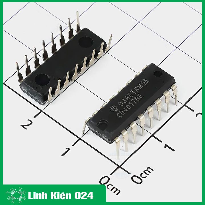 CD4017, IC đếm thập phân CD4017 chân cắm DIP16 / chân dán SOP16
