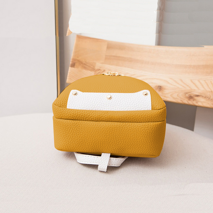 Balo Mini Giả Da 2 Con Hac B45 Vàng