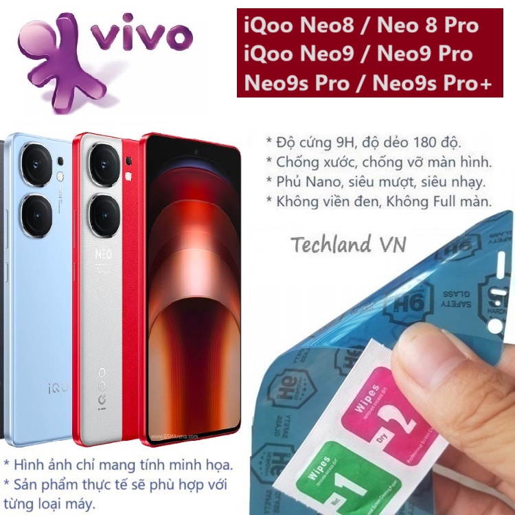 Cường Lực Phủ Nano Vivo iQoo Neo 8 / 9 / Neo 8 Pro / 9 Pro / 9s Pro 5G - Trong Suốt, Không Full Màn, Không Viền Đen