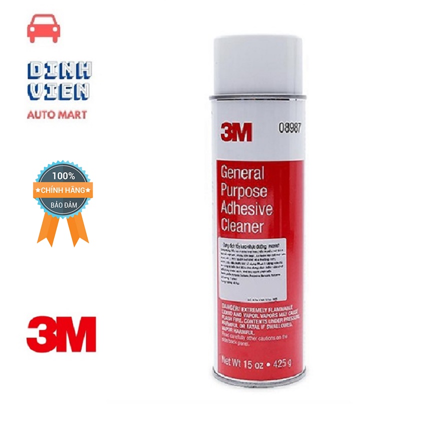 [HCM]{ DUNG DỊCH }Chất tẩy keo nhựa đường chuyên dụng 3M 08987 (425g) chuyên làm sạch các loại keo nhựa đường dầu mỡ và các chất khó tẩy khác dính trên bề mặt