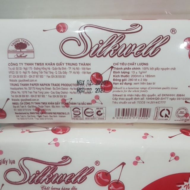 Khăn giấy rút lụa Silkwell gói 280 tờ
