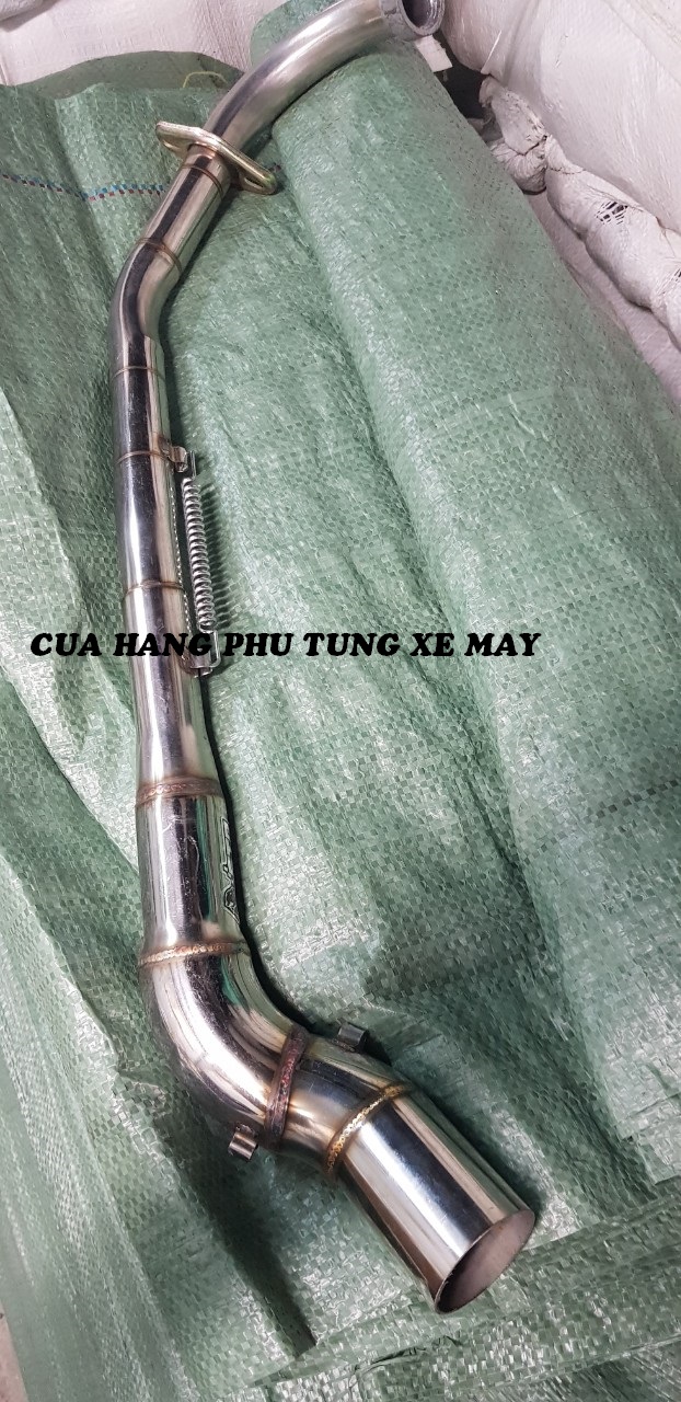 Cổ pô 2 khúc inox gắn xe Dream, Wave, Sirius, Ex135, Ex150, Winner 150, Winner X, Raider Fi, Satria gắn lon pô độ họng 51mm