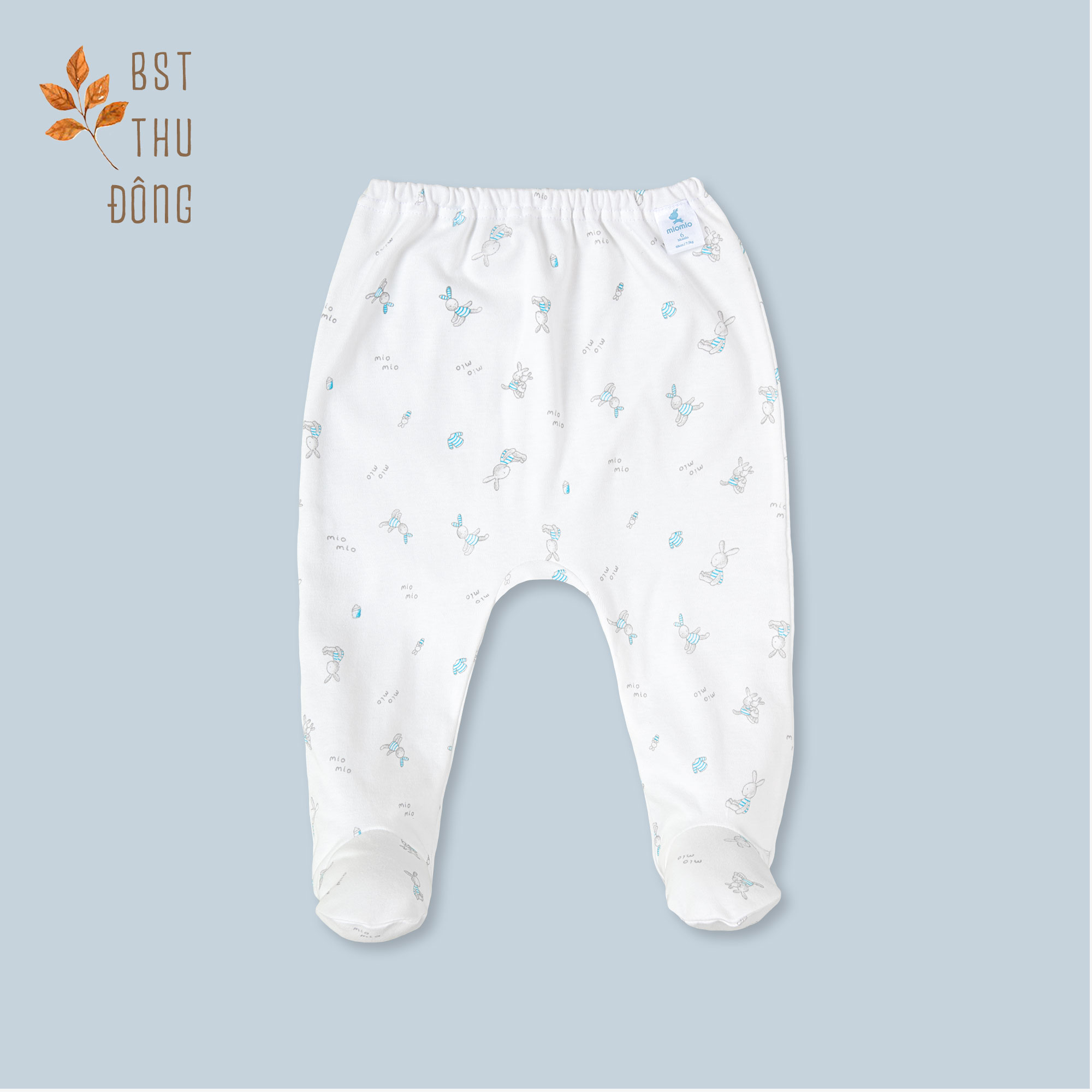 Quần liền vớ sơ sinh thu đông miomio - cho bé trai, bé gái , vải interlock cotton.