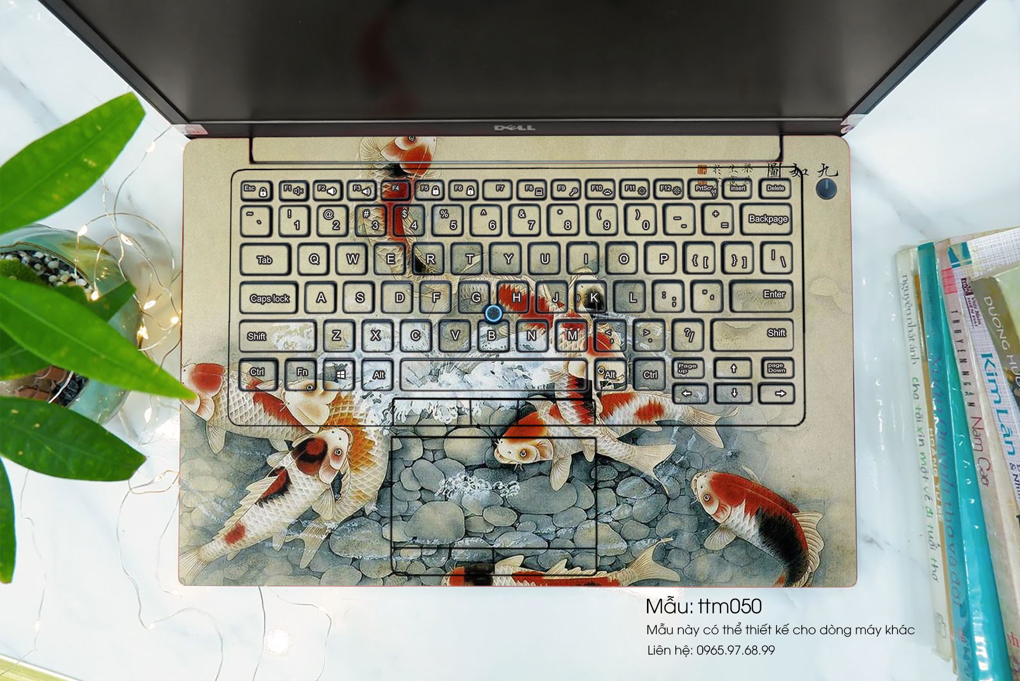Decal Skin dán Laptop MSI mẫu Tranh thủy mặc (inbox mã máy cho shop)