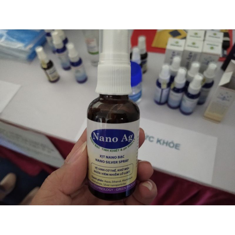 Hộp 10 lọ nano bạc khử mùi cơ thể PG Greentech 30ml