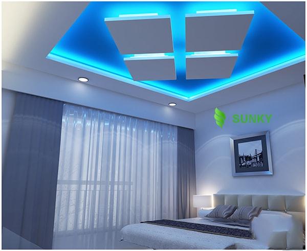 Bộ Đèn led dây hắt trần thạch cao 5050RGB - đổi 7 màu cho chu vi 70m + Nguồn + Bộ khiển 70m