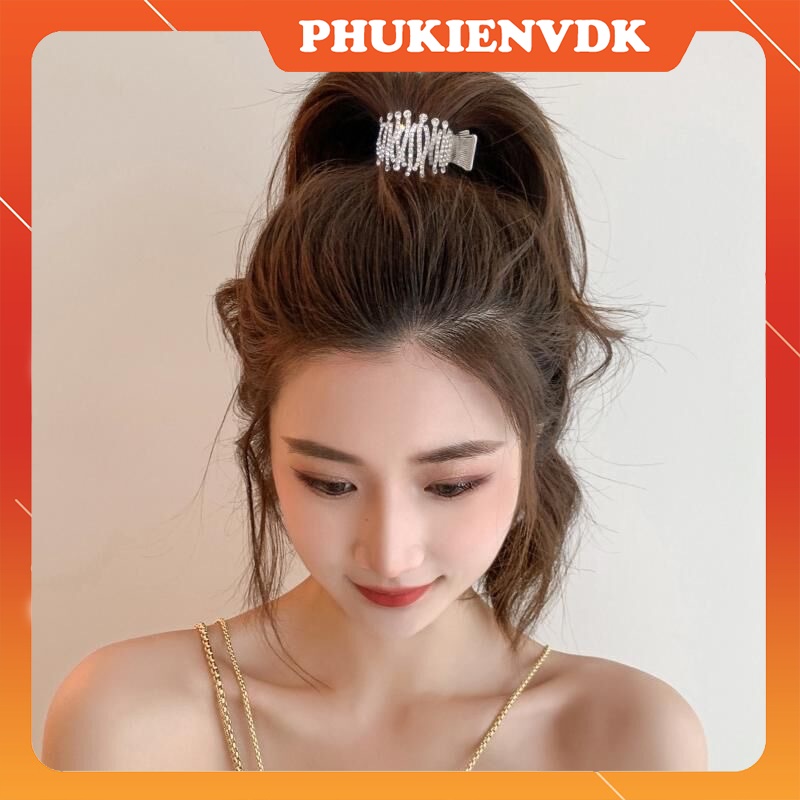 Kẹp tóc cuộn tròn đính đá lấp lánh sang chảnh KT10