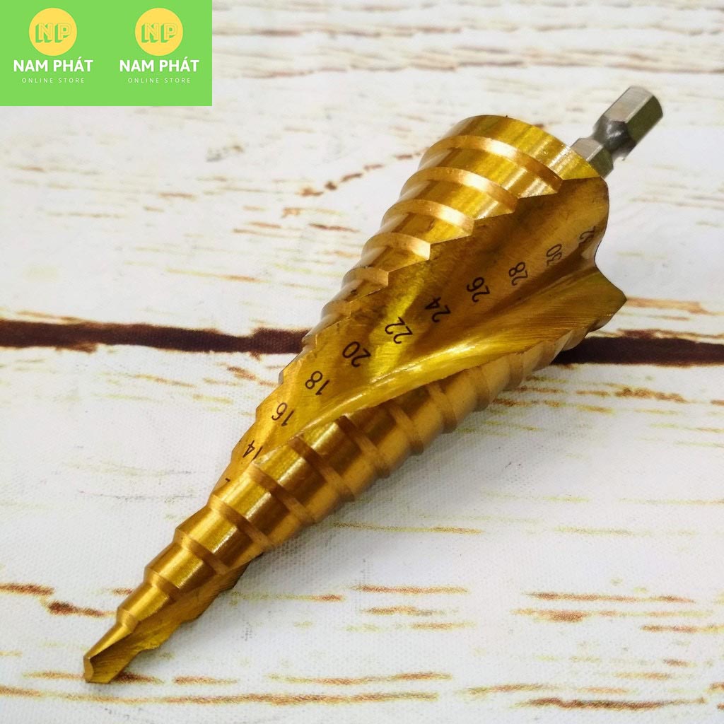 Mũi khoan (khoét) tháp TITANIUM NUR (chính hãng) Mũi khoan bước  chuôi lục giác chuyên dụng