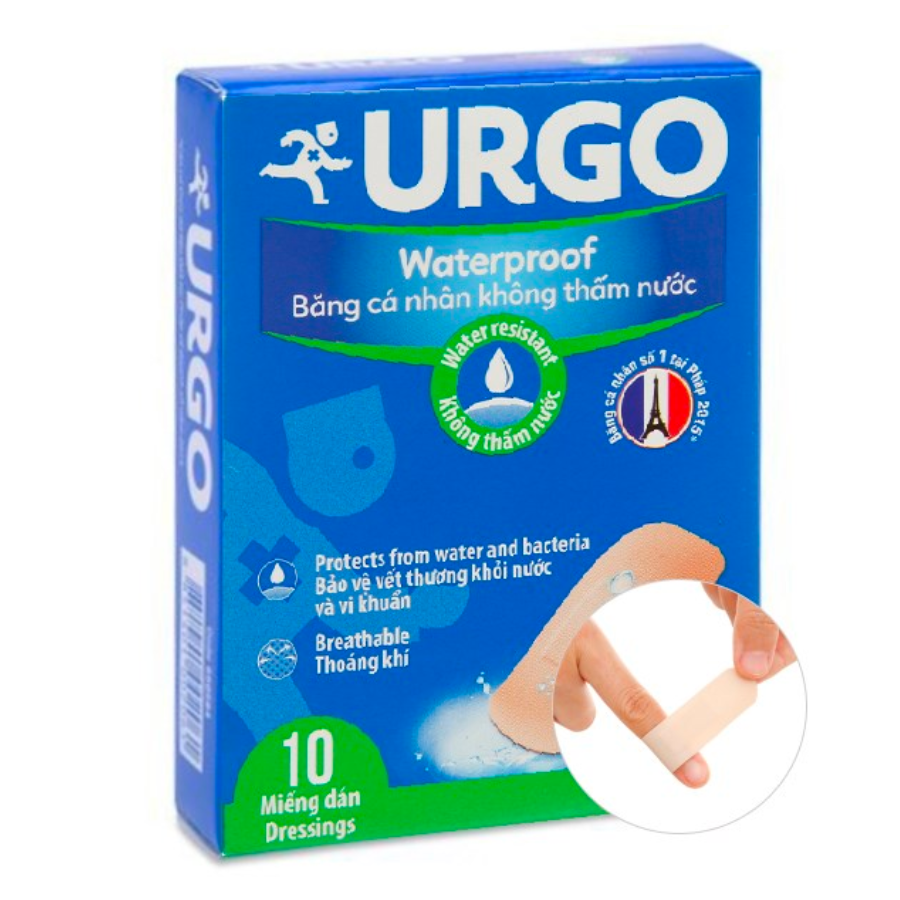 Băng cá nhân không thâm nước Urgo Waterproof ( Hộp 10 miếng )