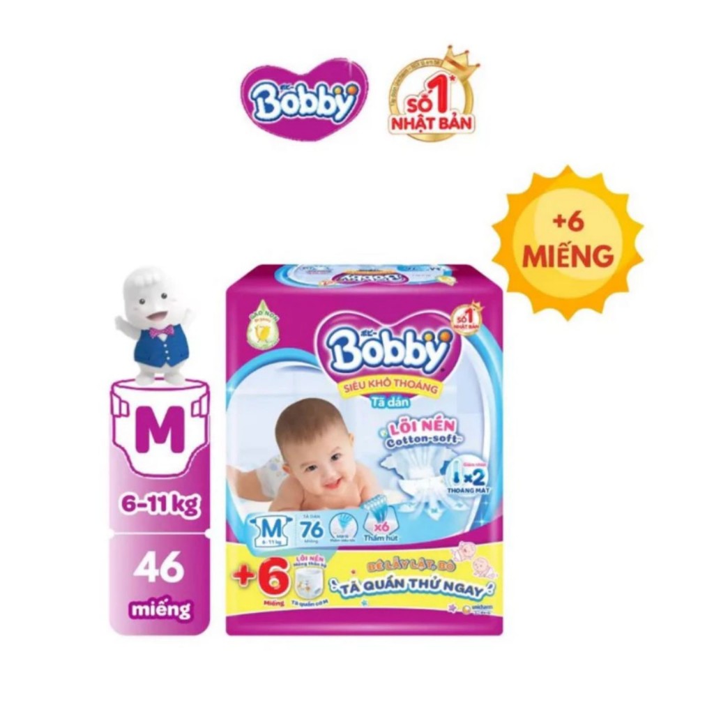 TÃ DÁN BOBBY S80+6/M76+6 - SIÊU THẤM , KHÔ THOÁNG