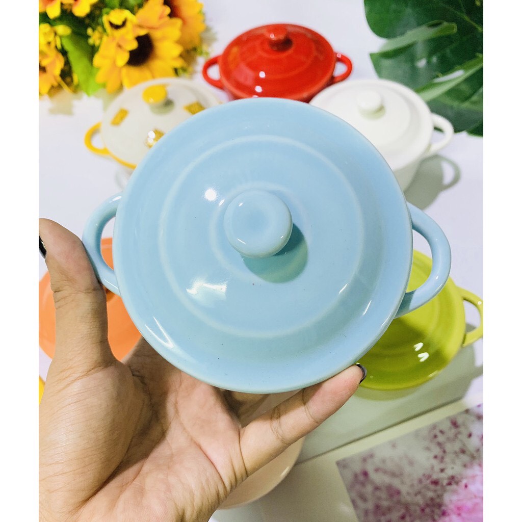 Chén Sứ Ăn Dặm Có Nắp Size To Cho Bé
