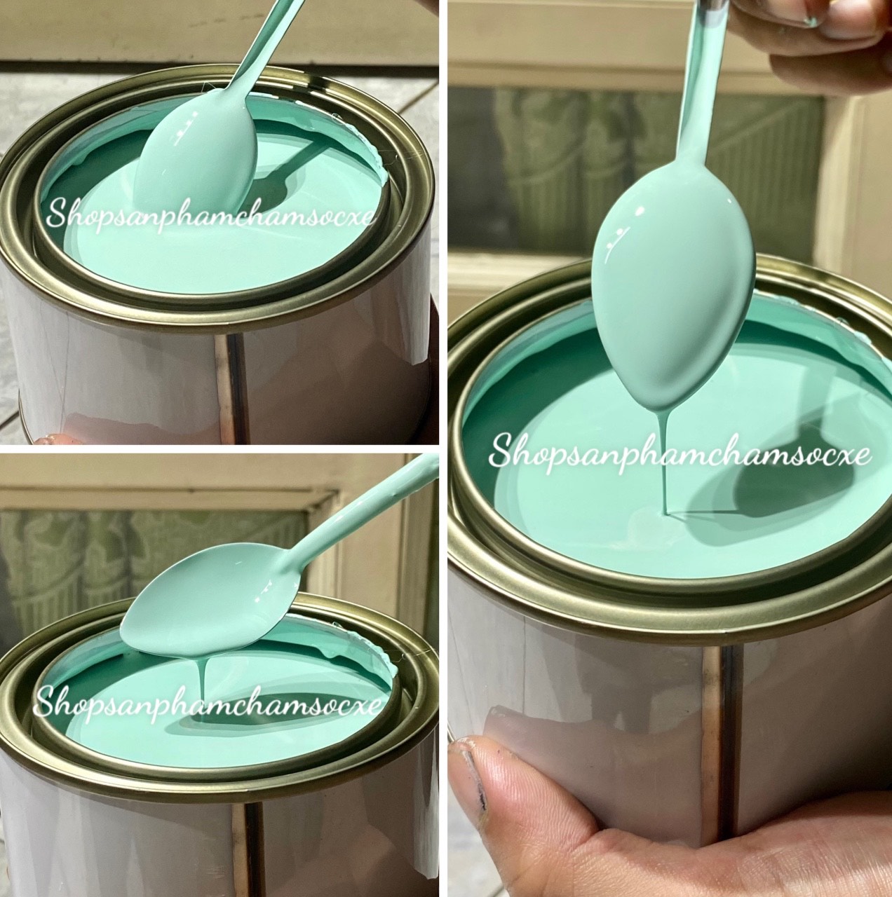 Sơn màu xanh tùy chọn - Sơn solid 1k đóng lon 0.5kg