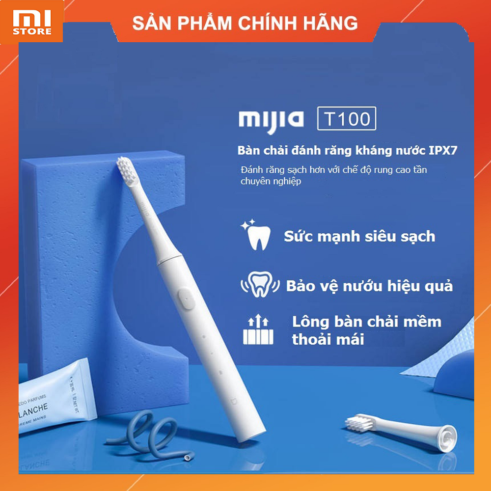 Bàn chải điện xiaomi Mijia T100 pin sạc kháng nước ipx7 bảo vệ nướu bàn
