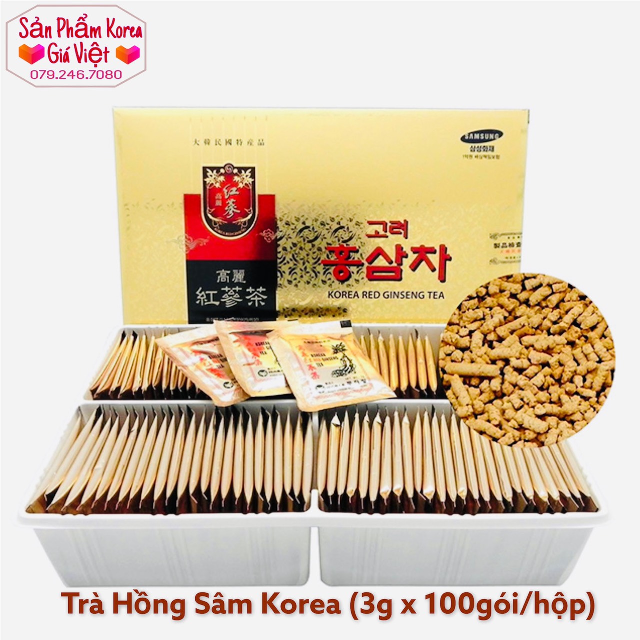 Hộp Trà Hồng Sâm Cao Cấp Korea (100 gói x 3g/hộp)