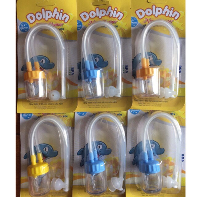 Hút Mũi 2 Dây Dolphin ( Đầu Thường/ Đầu Silicone) - Dụng Cụ Hút Mũi Cho Bé