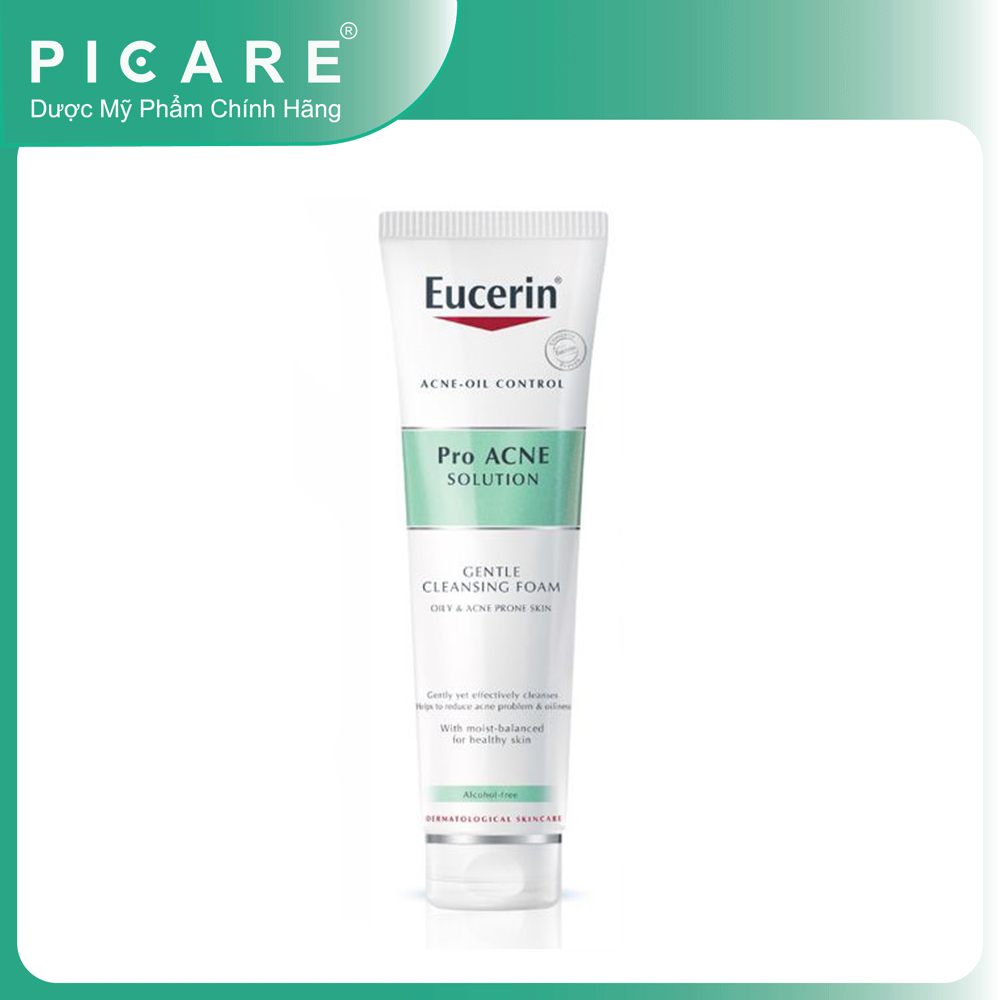 Eucerin Sữa Rửa Mặt Tạo Bọt Cho Da Mụn Pro Acne Solution Gentle Cleansing Foam 150g