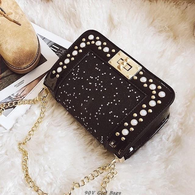 [HCM]Túi sequins cao cấp nạm đinh PKSR A030 (Màu ngẫu nhiên)