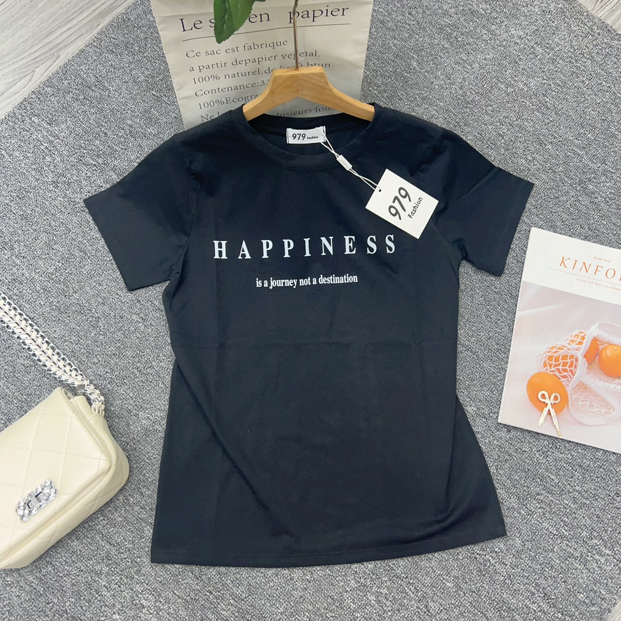Áo thun cotton Thái dáng vừa ( mã thái HAPPINESS )
