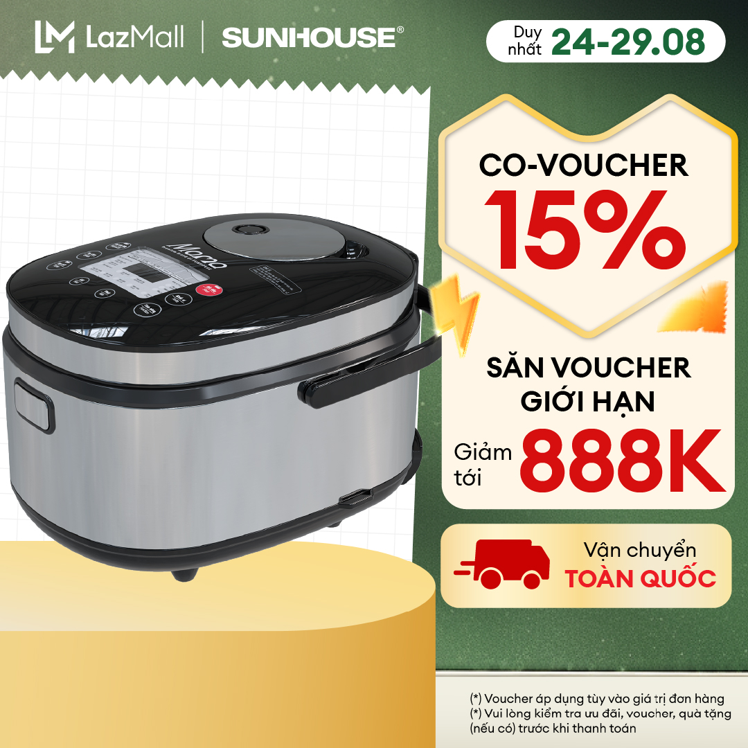 Nồi cơm điện tử 1.8l sunhouse mama shd8903 - công suất cao - nấu cơm ngon hơn - đa dạng chế độ - chống dính tiêu chuẩn mỹ - bảo hà