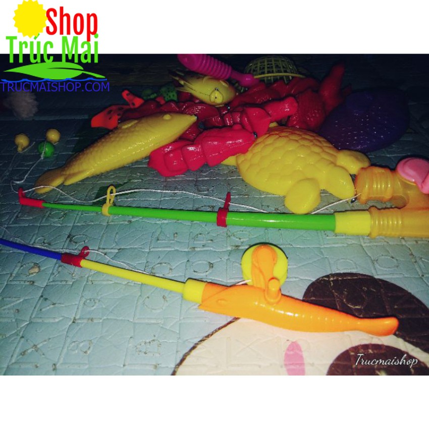 Set đồ chơi câu cá trên cạn 1kg cá 2 cần full bộ