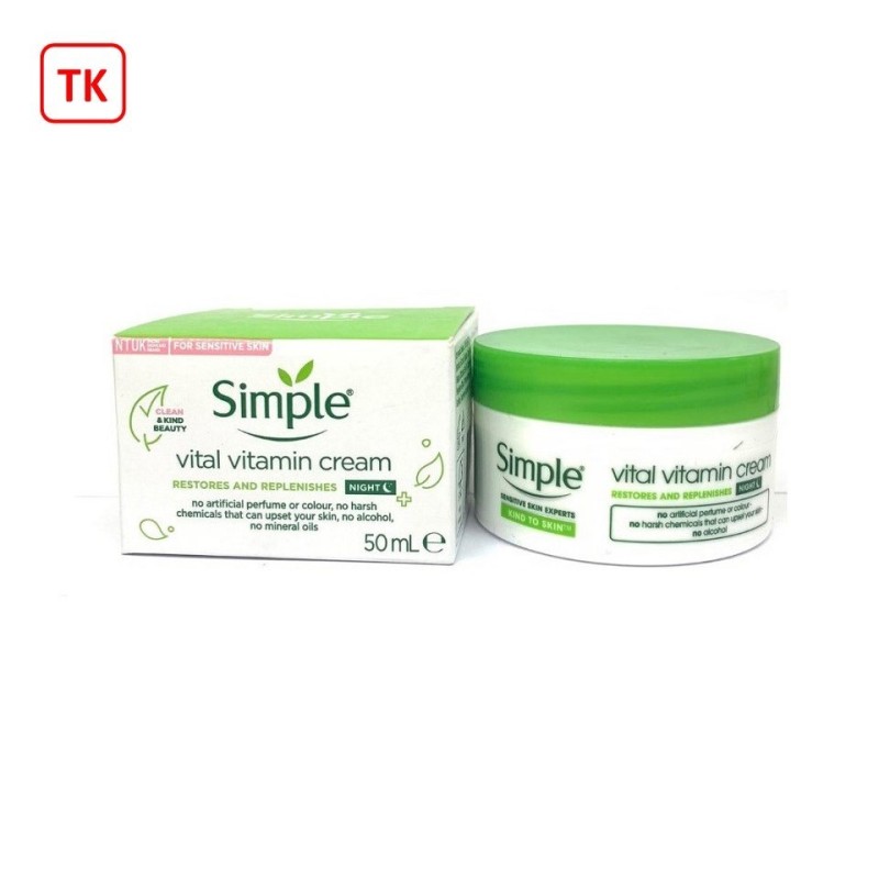 (Chính hãng) Kem Dưỡng Ẩm Simple Kind To Skin Vital Vitamin Night Cream 50ml - mẫu mới giá rẻ