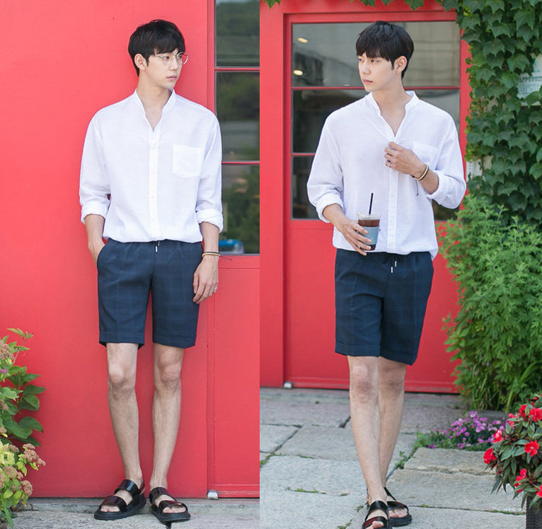 Áo Sơ mi Cổ trụ Style Hàn Quốc Unisex