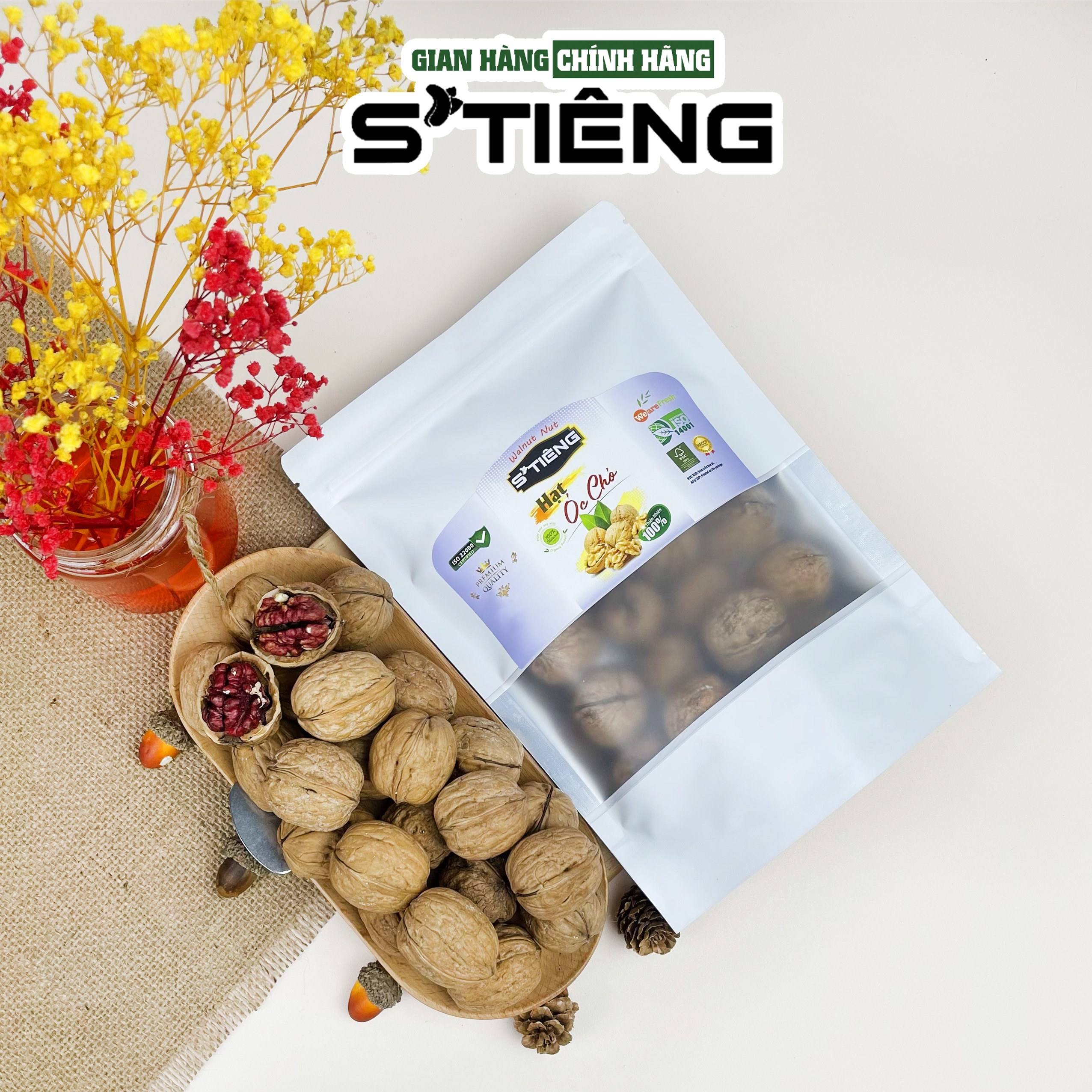 Quả Óc Chó Đỏ STIENG Nhập Khẩu Mỹ Còn Vỏ
