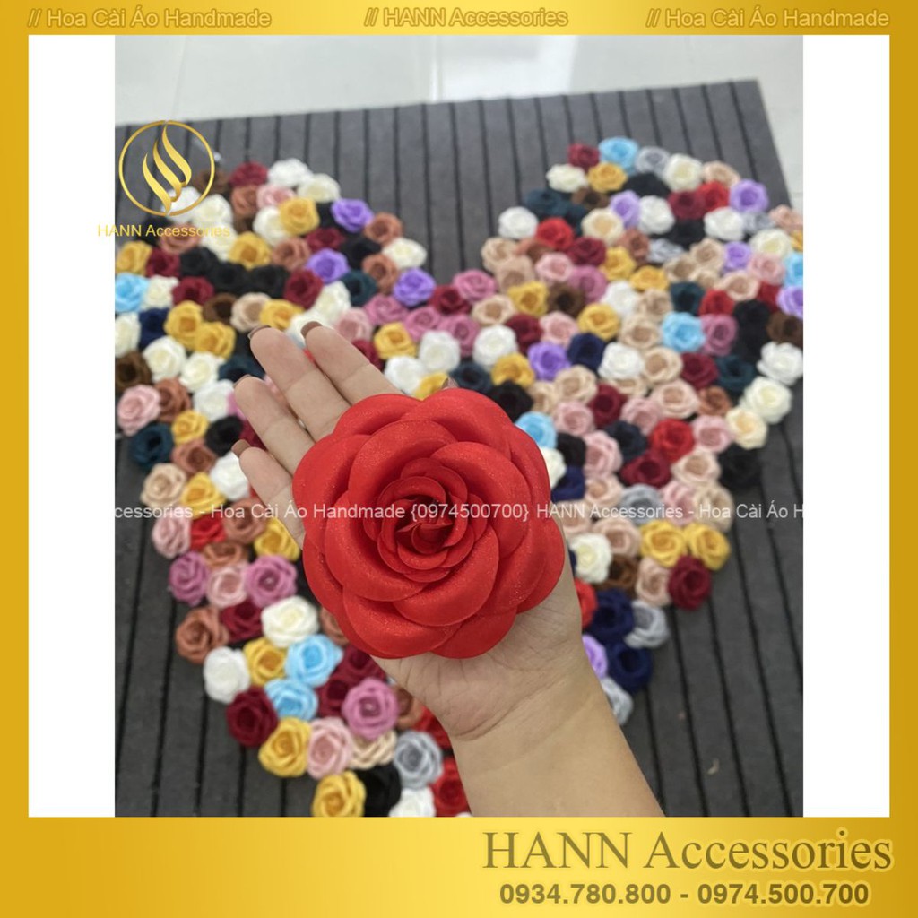 Hoa cài áo,  Hoa Hồng Cài Áo [HANN HANDMADE - Hoa cài áo, phụ kiện thời trang sỉ]