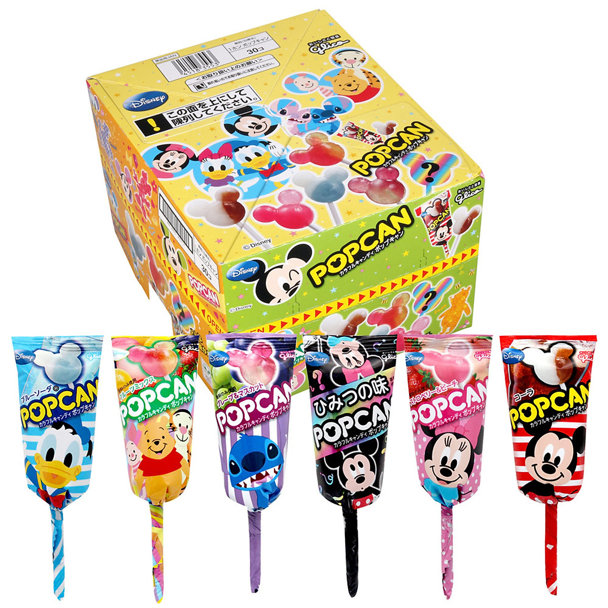 Kẹo mút Glico Popcan Mickey Nhật Bản Nhiều Vị