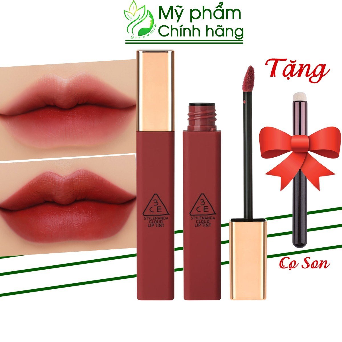 Son kem lì 3ce cloud lip tint immanence màu đỏ trầm rất sang và tôn da chính hãng check hidden tag