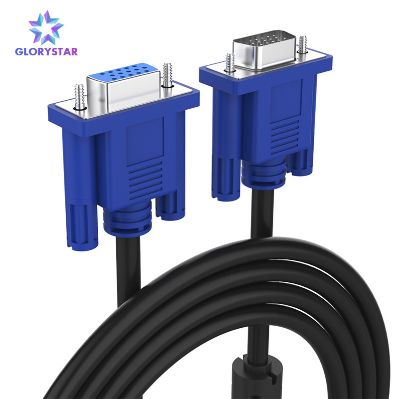 Cáp Nối Dài GloryStar 1.5M 3M 5M VGA, Đầu Nối Bộ Chuyển Đổi VGA 3 + 5 Nam Sang Nữ 1080P Cho Máy Chiếu Màn Hình HDTV Visualizer
