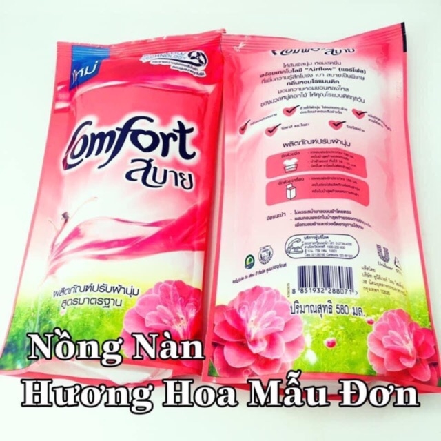 Nước xả vải comfort thái bịch 500ml - màu đỏ