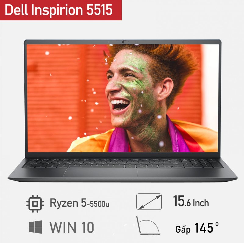 [Mới 100%] Dell Inspirion 5515 Ryzen R5-5500U, RAM 8G, SSD 256G NVMe, VGA AMD Vega 7, màn 15.6 inh Full HD IPS