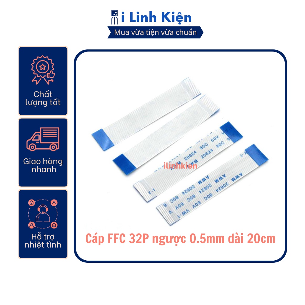 Cáp FFC 32P ngược 0.5mm dài 20cm loại 1