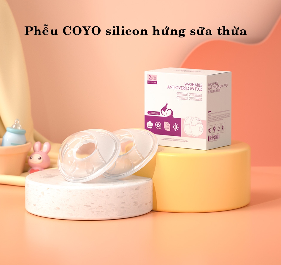 Phễu hứng sữa silicon coyo chống tràn hộp 2 chiếc dd335