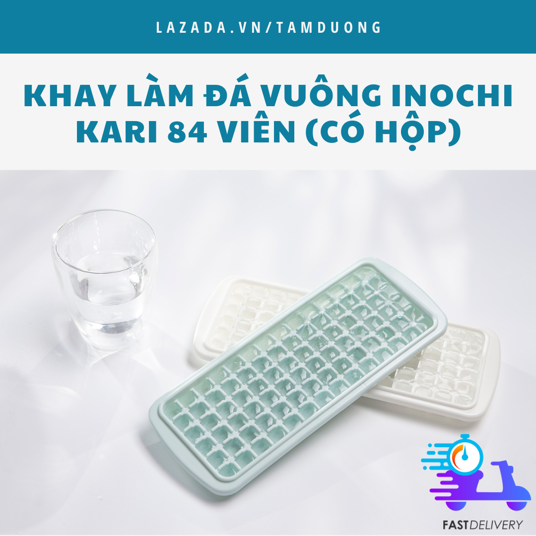 Khay đá vuông Inochi 84 viên (có thể làm đá, làm thạch, trữ đồ ăn dặm) [HCM-Giao hoả tốc 2h]