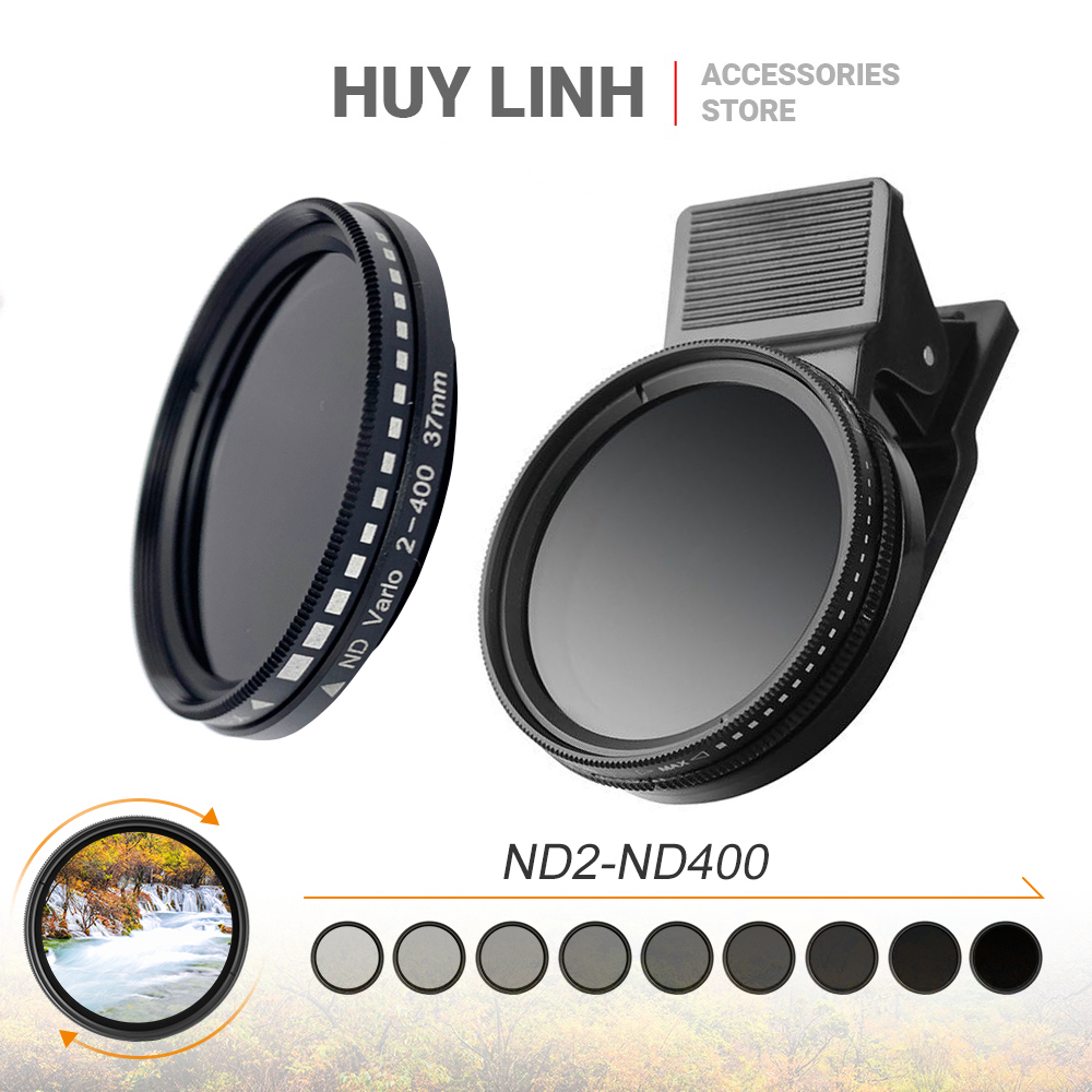 Bộ kính lọc Filter ND Varlo ND2-400 37 / 52mm cho điện thoại chụp phơi sáng ban đêm dễ dàng tùy chỉnh