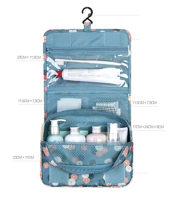 Túi đựng mỹ phẩm hoa văn gấp gọn