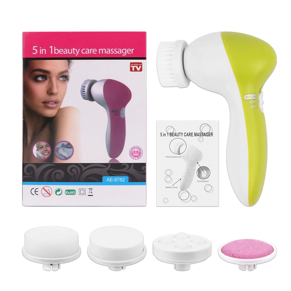 MÁY RỬA MẶT MASSAGE CHĂM SÓC DA TẠO BỌT 5 TRONG 1 DÙNG PIN (Nhiều màu) - [ Máy rửa mặt silicon #Máy rửa mặt dùng Pin #Rửa mặt tạo bọt #Massage rửa mặt #Chà gót chân loại bỏ tế bào chết]