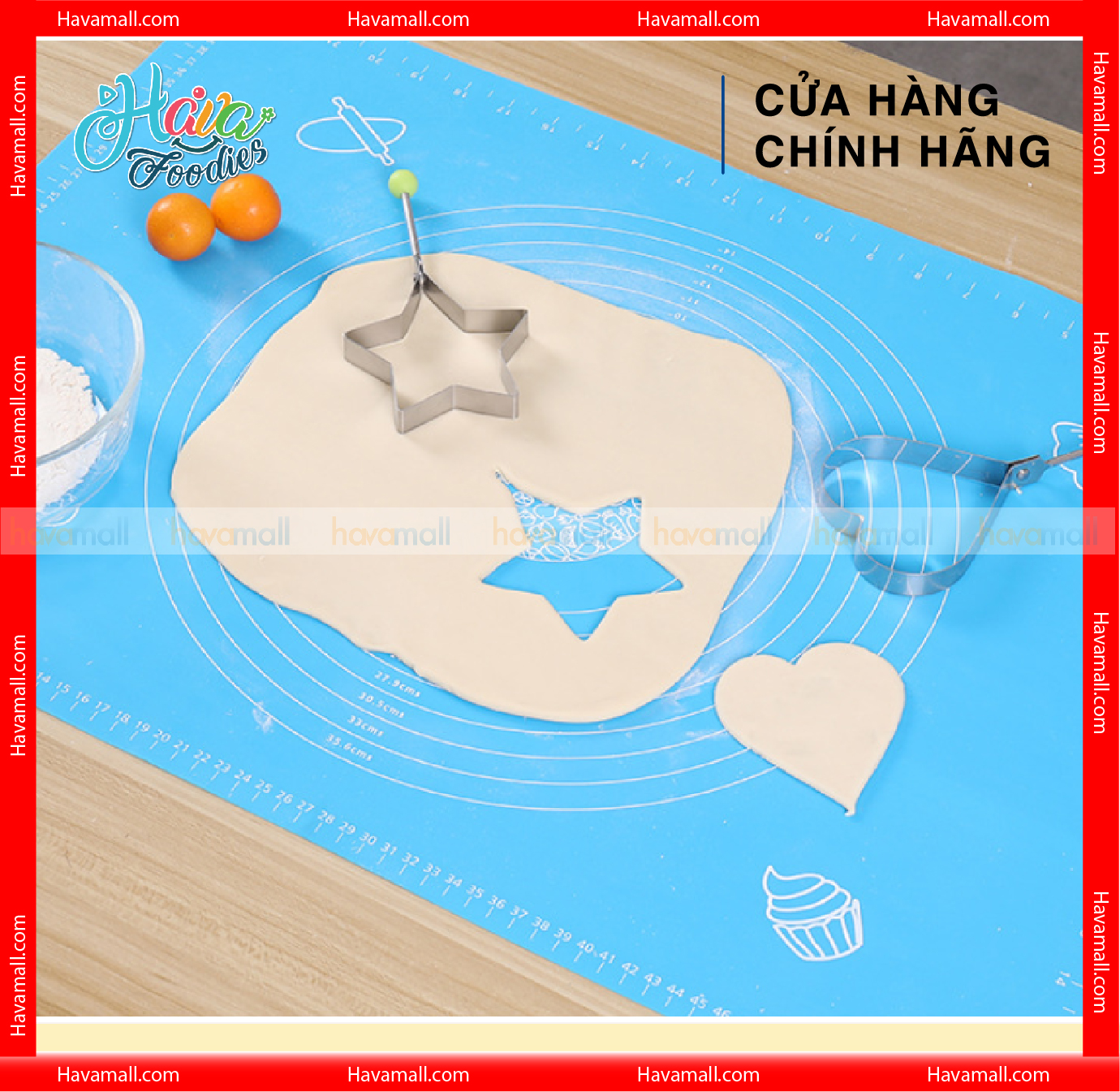 Miếng Lót Nhào Bột Bằng Silicon 40x50cm