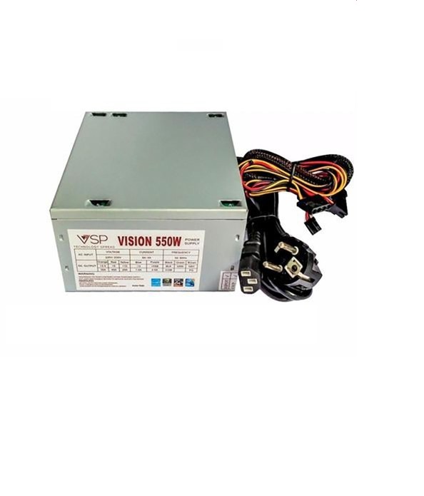 Nguồn máy tính vision fan 12cm công suất 550w box bộ nguồn cho game thủ cao cấp công suất lớn chiến mọi game